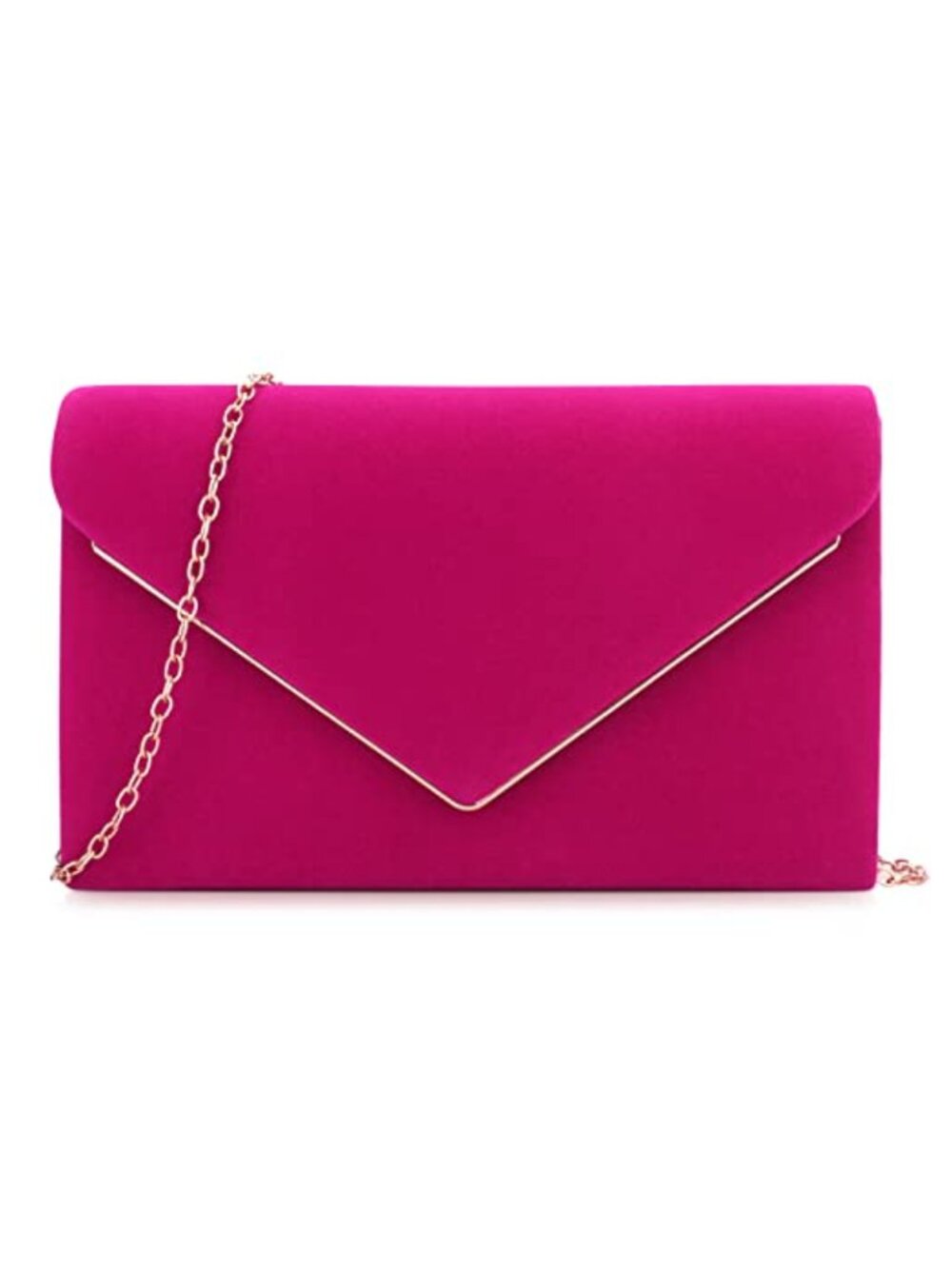 Velvet Suede Pleated Clutch Evening Bag Wedding Party Handbag with Chain